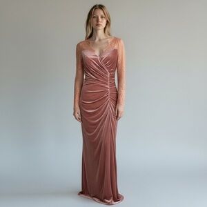 Sophisticated Long Sleeve Gown in Mauve